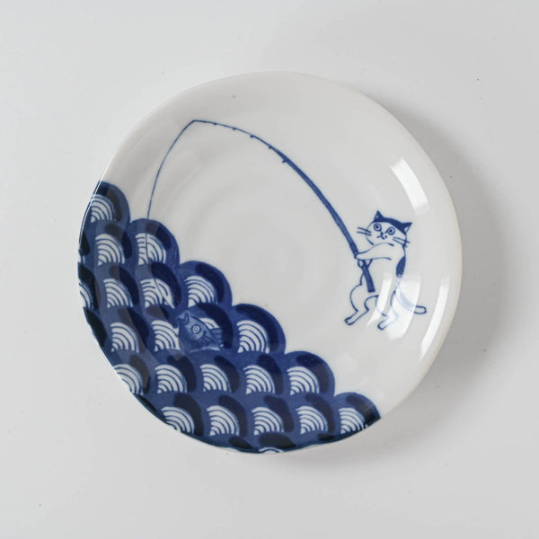 SHICHITA Cat 13cm small Plate – Seikaiha