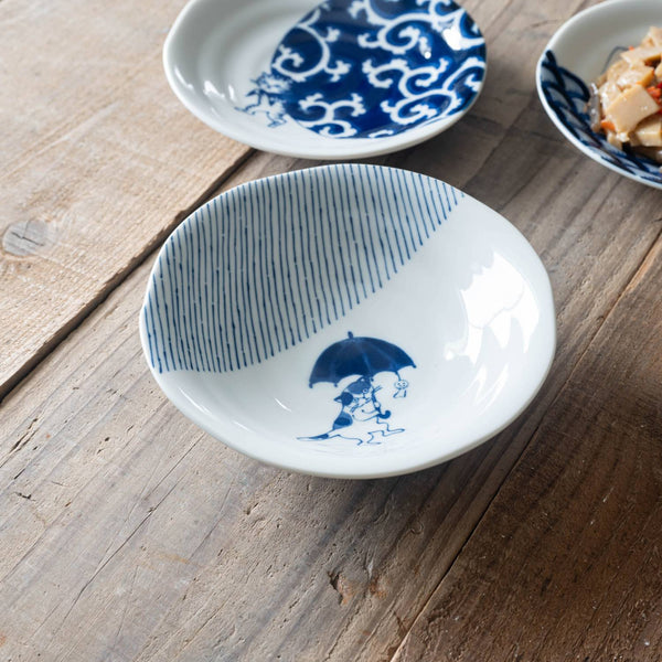 SHICHITA Cat 16.5cm Shallow Bowl – Tokusa Japanese Traditional Pattern