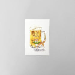 Shiba Beer & Edamame Post card