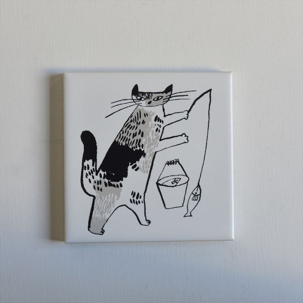 TORANEKO BON BON  Printed Tile (Fishing Cat)