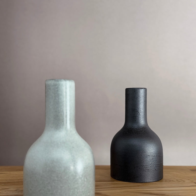 Tin Glazed Sake Bottle | Handmade Shigaraki Ware
