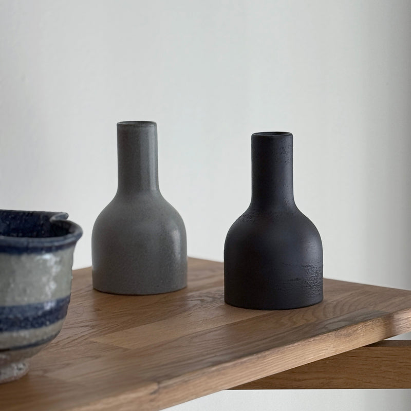Tin Glazed Sake Bottle | Handmade Shigaraki Ware