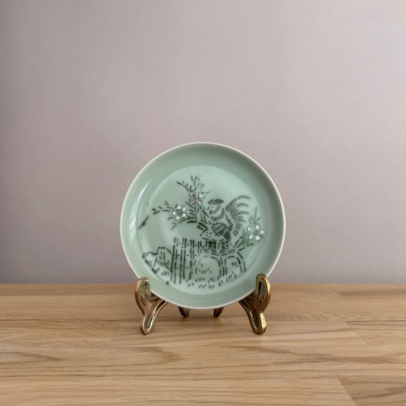 Vintage Celadon Small Plate | Japanese Vintage