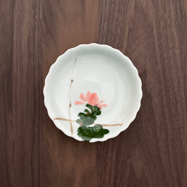 Vintage Hand-Painted Dish with Floral Motif | Japanese Vintage