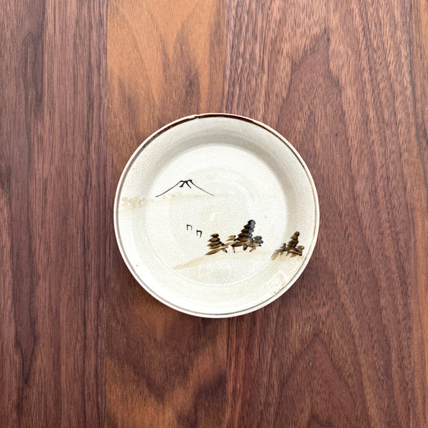 Vintage Hand-Painted Landscape Dish | Japanese Vintage