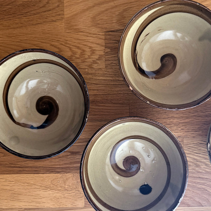 Vintage Spiral Brush Bowl | Japanese Vintage