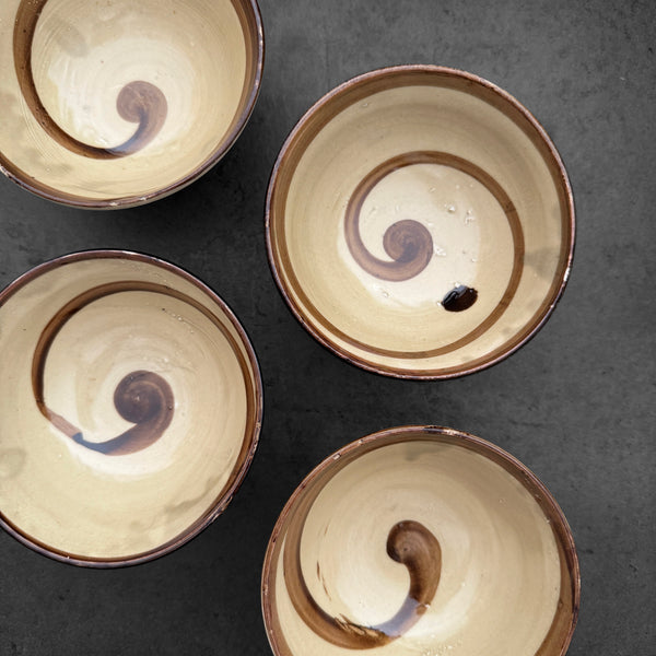 Vintage Spiral Brush Bowl | Japanese Vintage