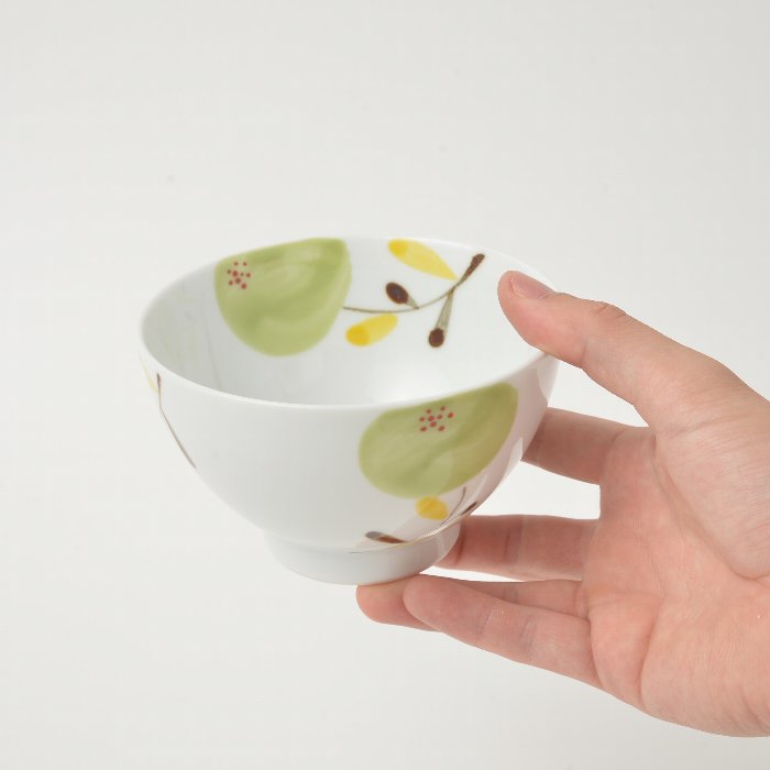 hand painted flower Rice bowl  | Hasami Ware
