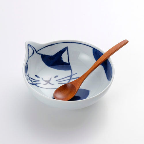 Hasami ware cat bowl 14cm