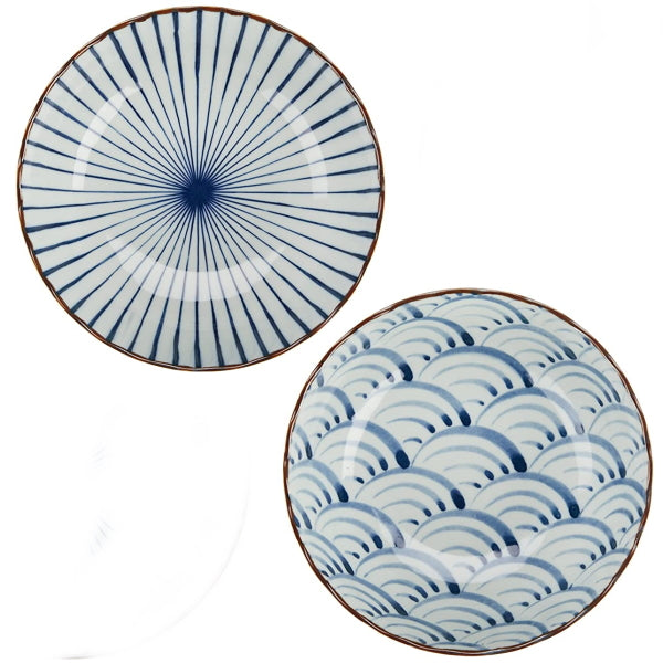 Minoyaki Blue and white  bowl Set of 2