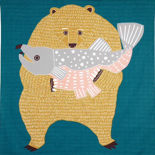 kata kata musubi organic cotton | Bear & Salmon Blue
