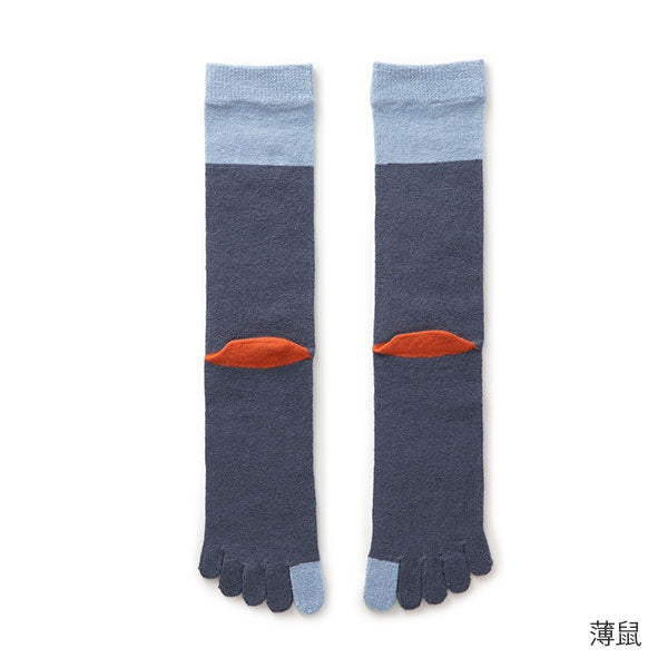Cotton linen 5-toes socks