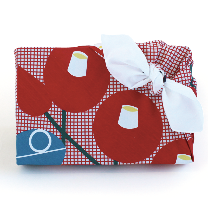 KIGI Hanabana | Furoshiki | Camellia Red