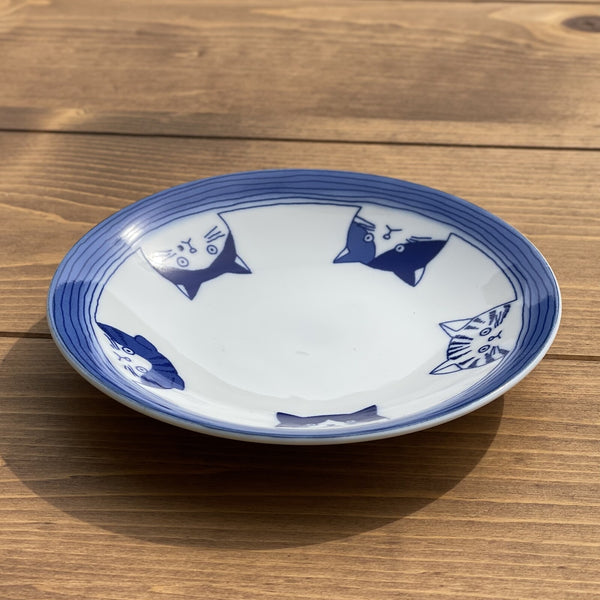 16cm plate with five cats | neko cat