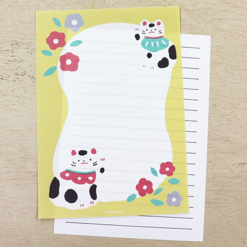 Loose and cute beckoning cat letter paper | Masao Takahata