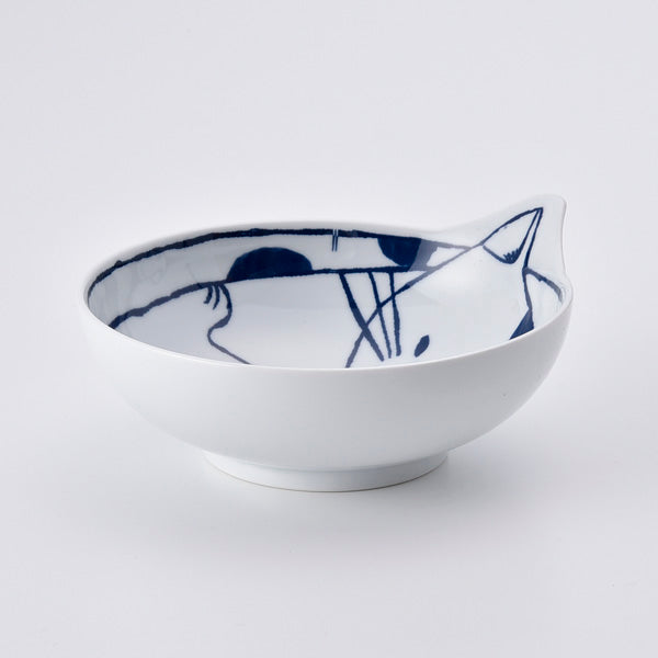 Hasami ware cat bowl 16cm