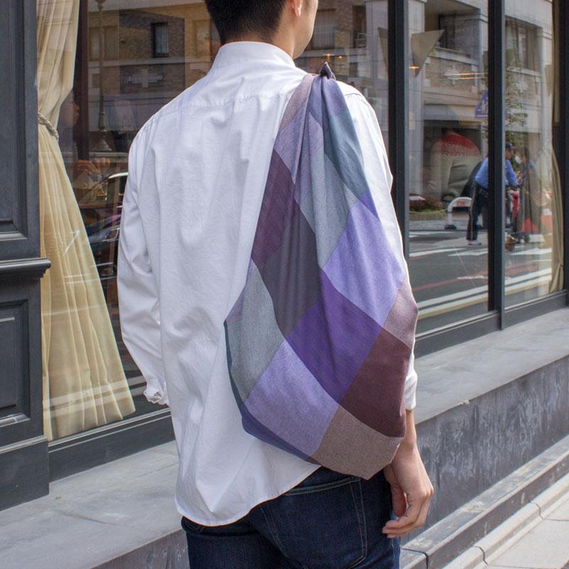 MUSUBI+ 100 Check | Check Navy Blue | Furoshiki