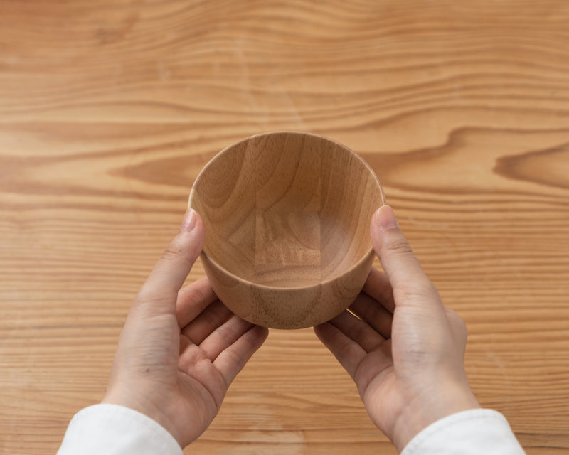 Wooden bowl M straight | Rubber wood