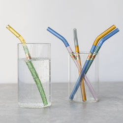 glass straws cool tones 