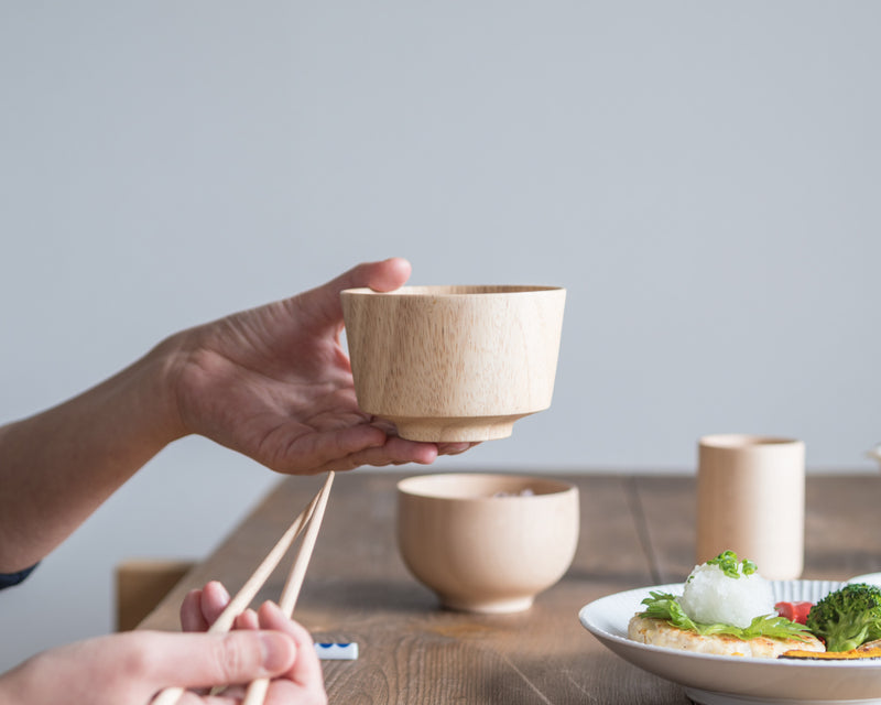 Wooden bowl S straight | Rubber wood