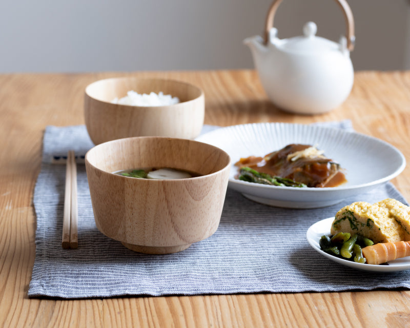 Wooden bowl M straight | Rubber wood