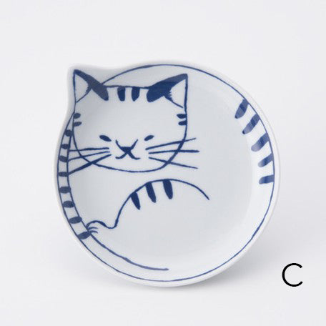 Hasami ware cat 14cm plate
