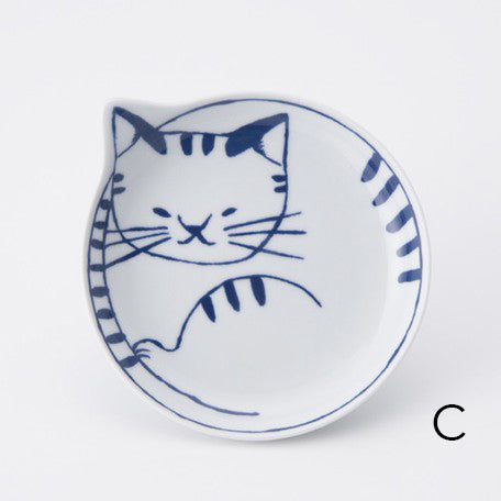 Hasami ware cat 14cm plate