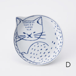 Hasami ware cat 14cm plate