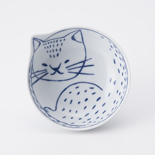 Hasami ware cat bowl 14cm