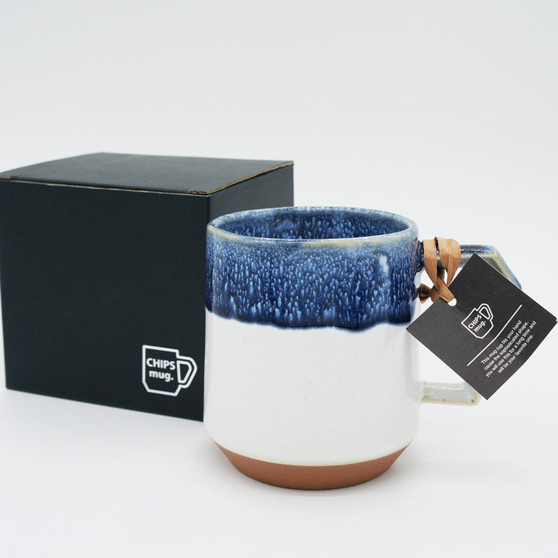 Chips Mug PREMIUM white-navy drop | 380ml