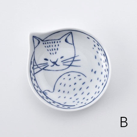Cat Hasami Wave Children's Divided Plate, MUSUBI KILN