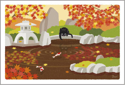 Tabineko Postcard with cats in Japan | autumn