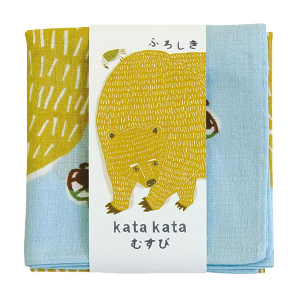 Furoshiki | Bear & Bird Blue | kata kata