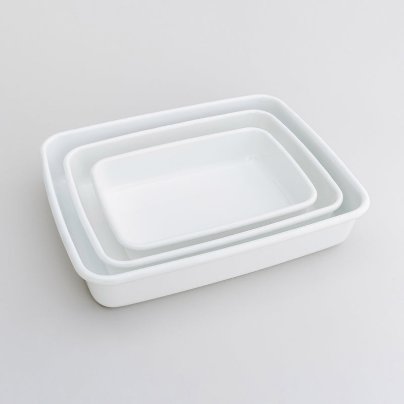 Noda Horo Japan White Enamel Tray Series – Japanese Taste