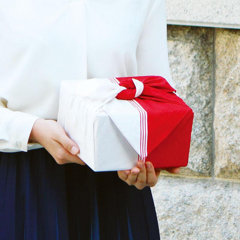 Furoshiki  | Diagonal Bicolor Red