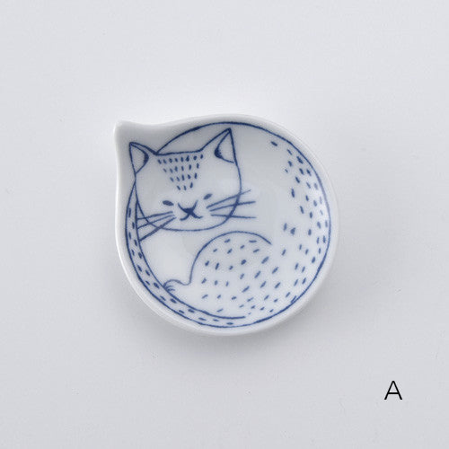 Hasami ware cat mini plate