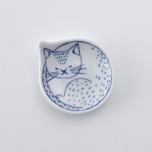 Hasami ware cat mini plate