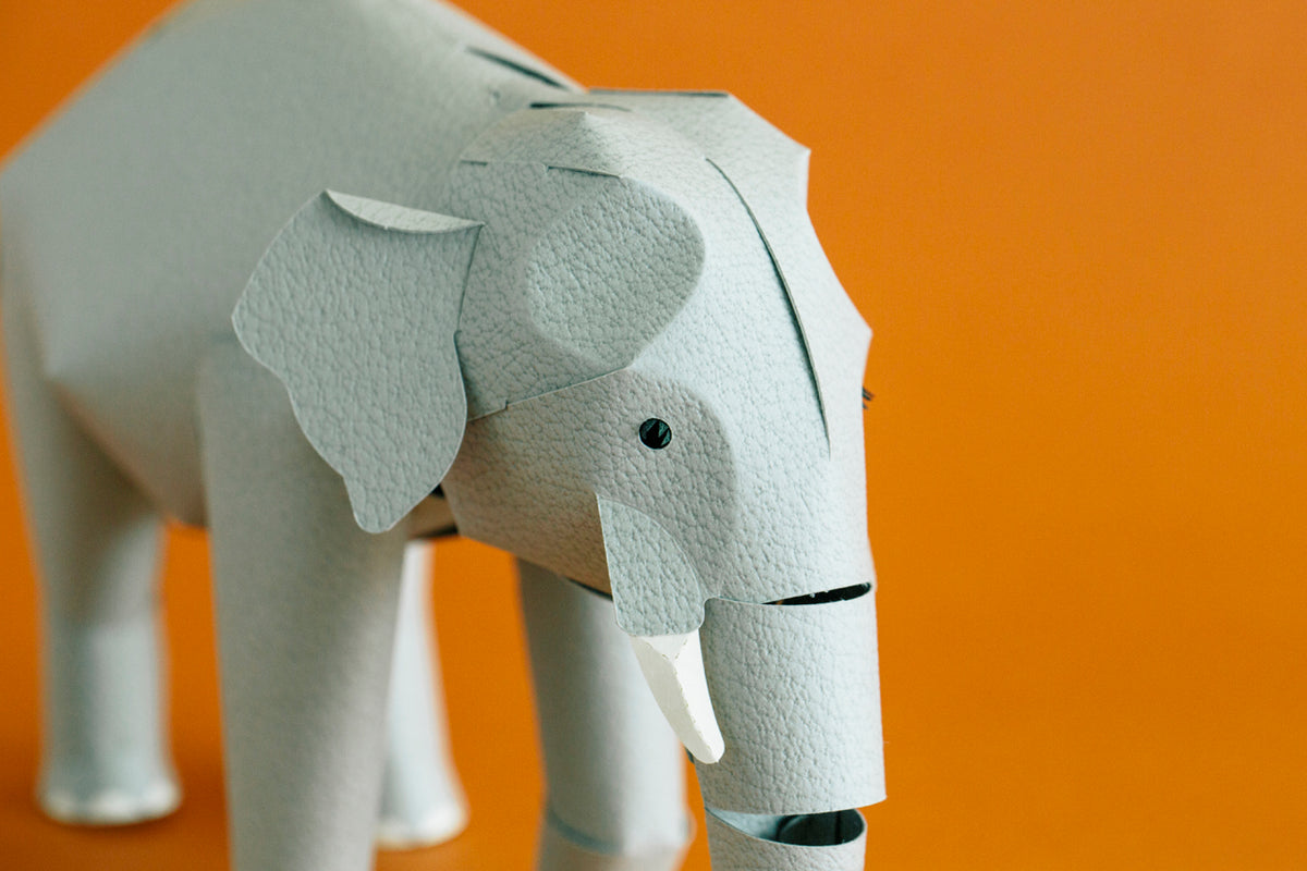 TOP TO TAIL ELEPHANT | Fukunaga Print | Japanese Paper Animal Toy