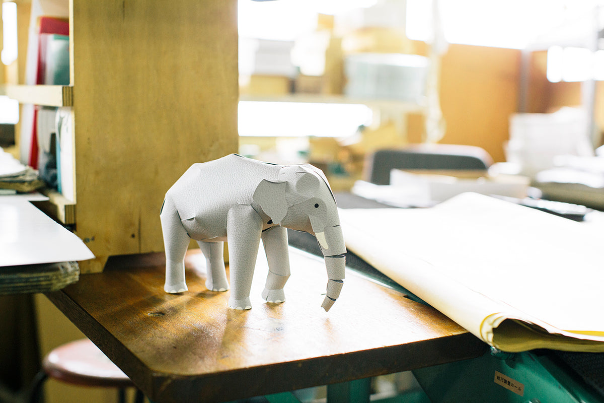 MIYAGIHIDETAKA × ELEPHANT Brand size:F TOP TO TAIL ELEPHANT | Fukunaga Print | Japanese Paper Animal Toy