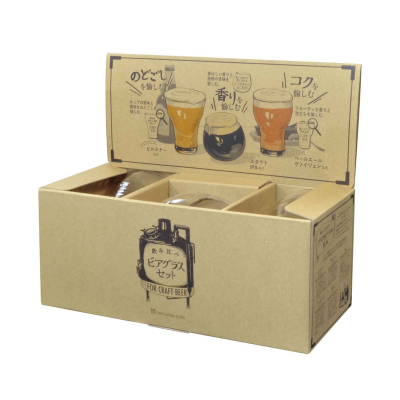 Toyo-Sasaki Craft Beer Glasses  Set of 3