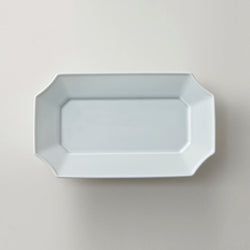Long Dish 14cm Bluish-White | mizu mizu