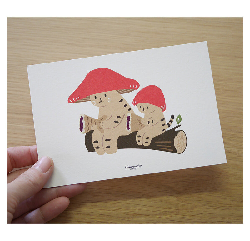 Mushroom cat Postcard | Kinoko Neko