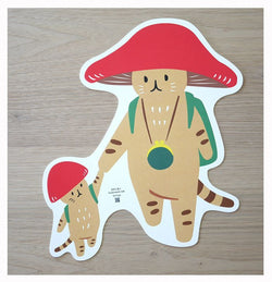 Die cutting Mushroom cat Postcard | Kinoko Neko