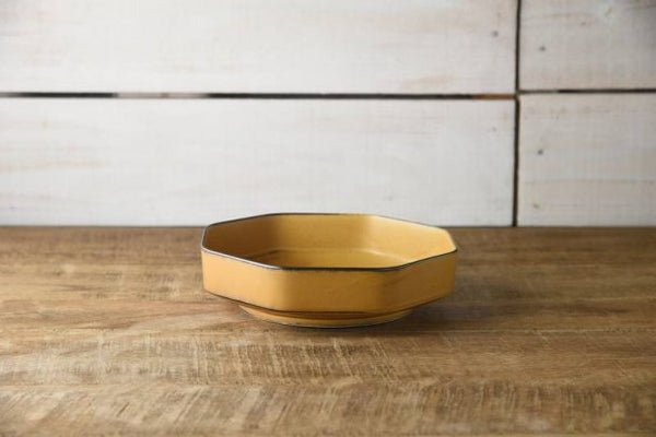 Tsudoi Octagonal Bowl with Mustard Yellow Glaze