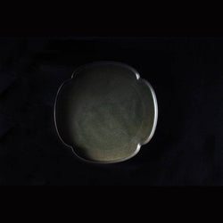 Shallow Plate with Iron Black Glaze