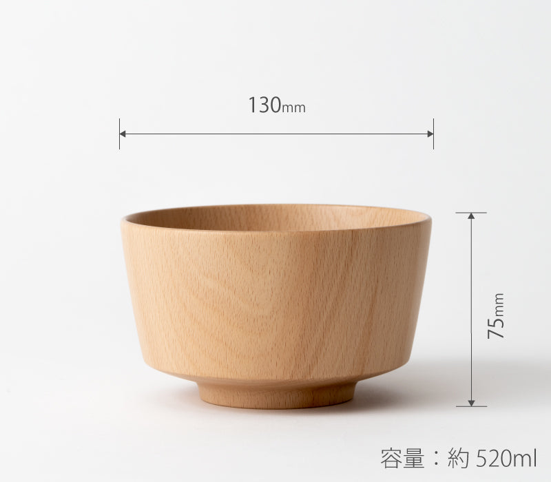 Wooden bowl L straight | European beech