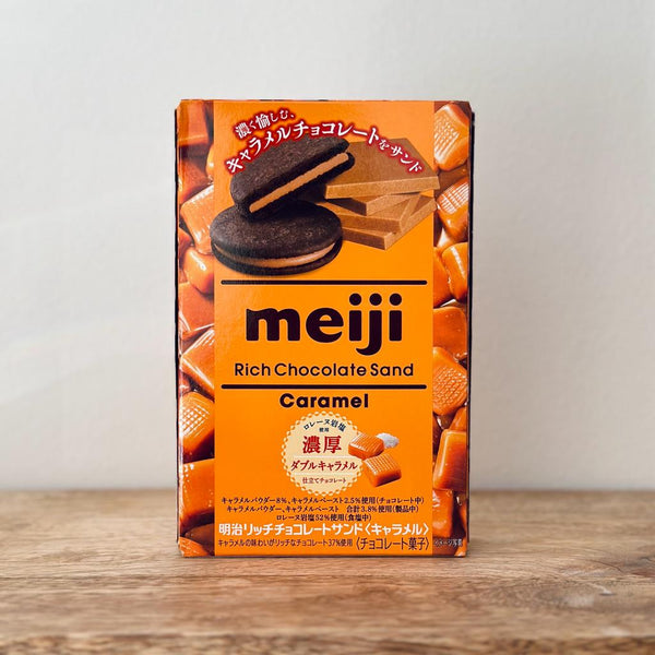 MEIJI RICH CARAMEL CHOCO SANDWICH 96g