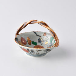 Hand painted chrysanthemum bowl with hand | HASAMI