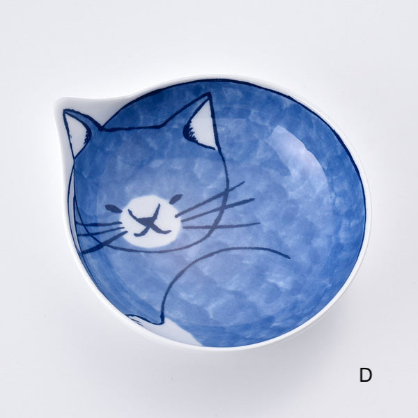 Hasami ware cat bowl 14cm