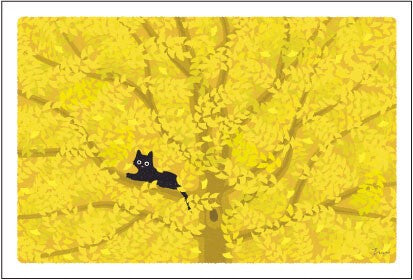 Tabineko Postcard with cats in Japan | autumn